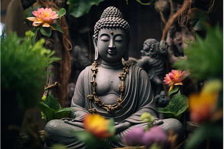 Majestic Buddha statue nature, a Nature Photo by Ylivdesign