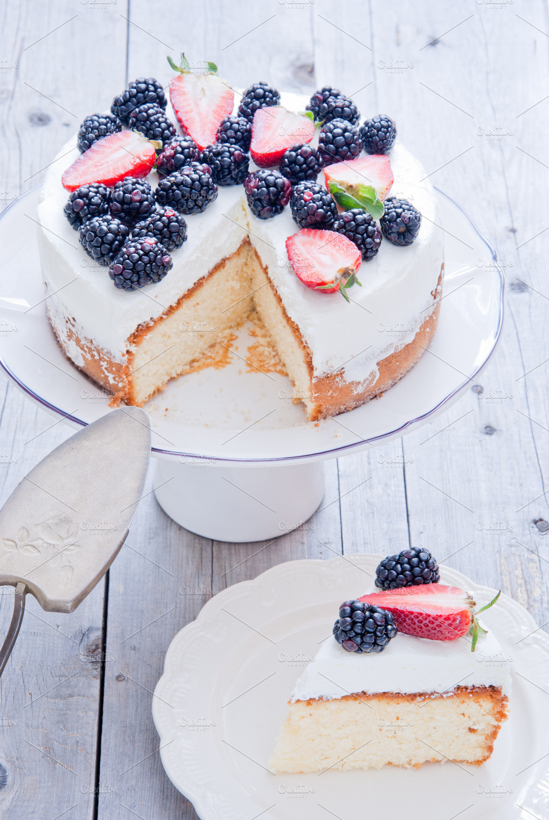 Delicious cake with berry featuring cake, brambleberry, and dessert, a Food & Drink Photo by letterberry