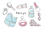 Cute Fashion Girls Set, an Illustration by Moo Graphics (Thumbnail 3 of 3)
