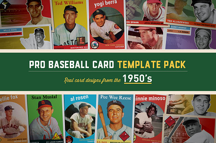 1950's Pro Baseball Card Templates, a Card Template by Chris Weibring