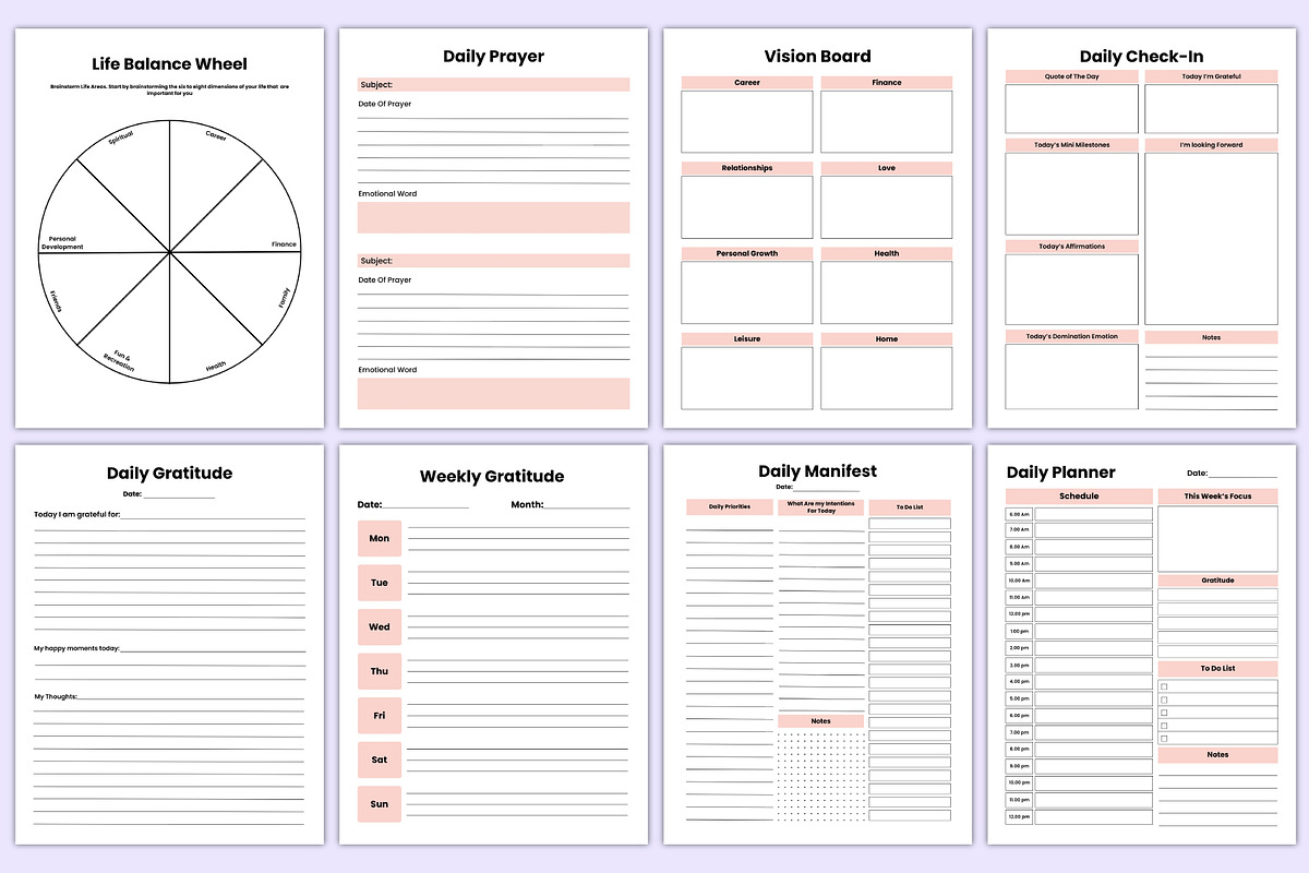 Printable Self-Care Journal Bundle, a Print Template by Mustafiz (Photo 4 of 9)