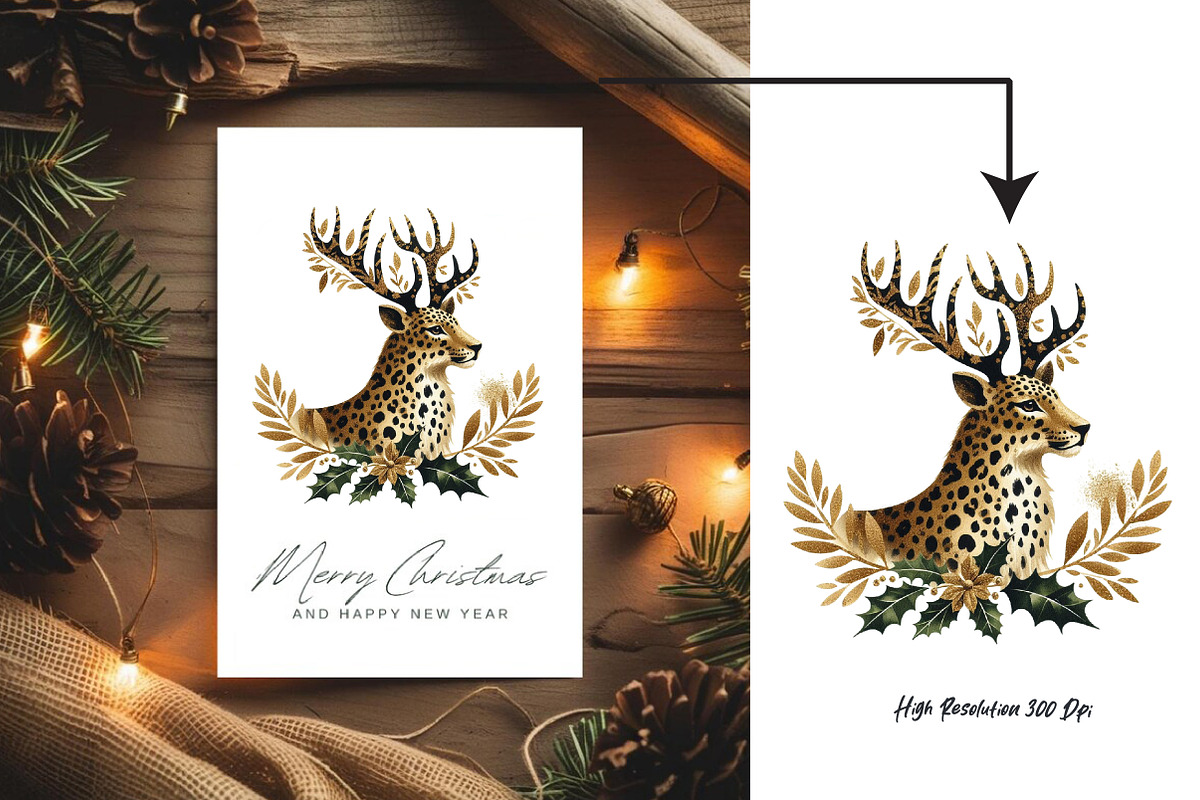 Glitter Leopard Christmas Sublimatio, an Illustration by CreationArt (Photo 3 of 6)