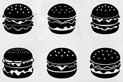 Hamburger Silhouette SVG, a Food Illustration by newminddesign (Thumbnail 1 of 3)