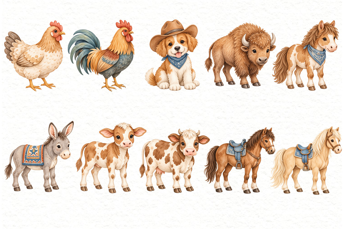 Little Cowboy Clipart Bundle, a Person Illustration by Villa 11 Estudio (Photo 3 of 8)