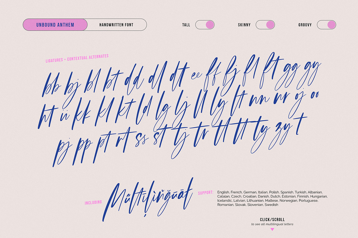 Unbound Anthem handwritten font, a Handwritten Font by Minna Kaario (Photo 12 of 14)