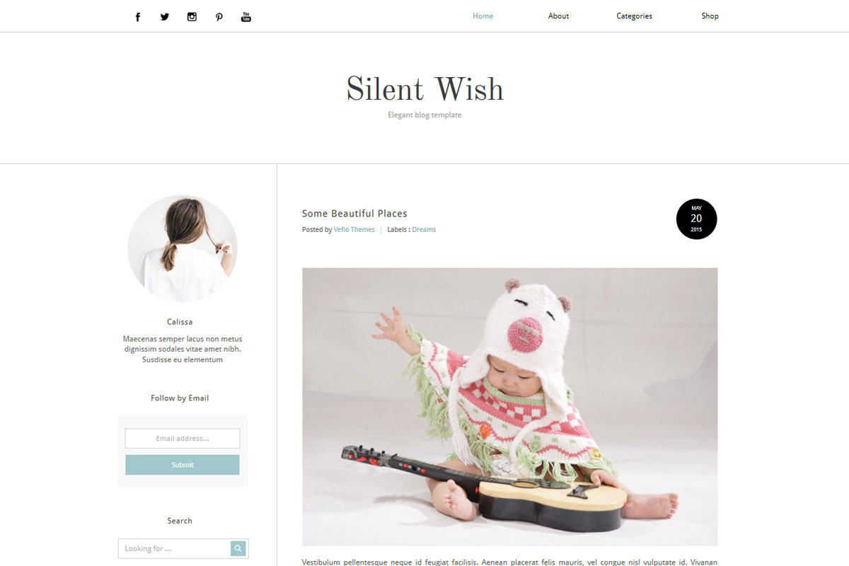 Blogger Template - Silent Wish, a Websites & App Template by Vefio Themes (Photo 1 of 5)