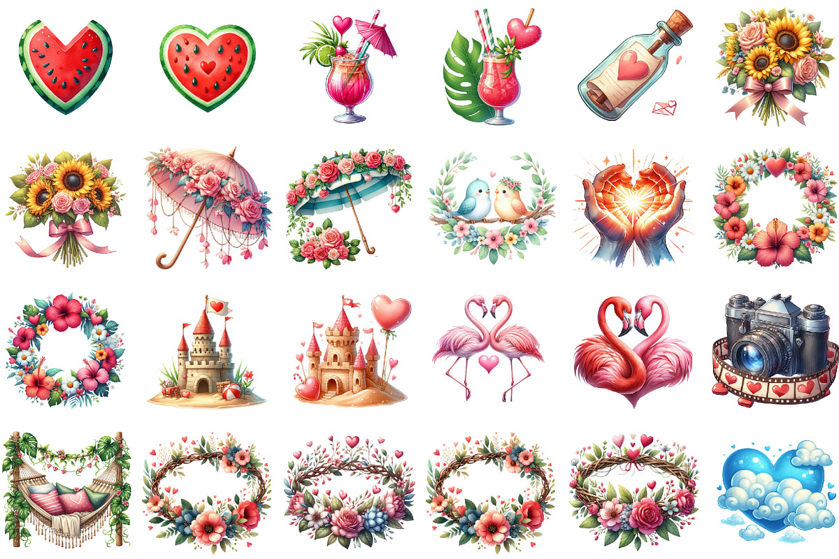 Summer Love Set Clipart, an Illustration by Sublimation Artist (Photo 2 of 6)