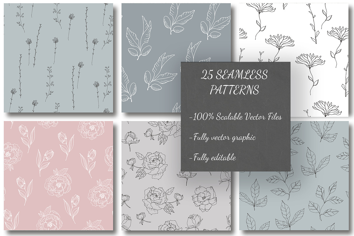 Wild flower patterns, a Pattern Graphic by CARROTDESIGN (Photo 2 of 5)