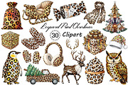 Leopard Print Christmas Clipart PNG, an Illustration by Creative Art (Thumbnail 1 of 9)