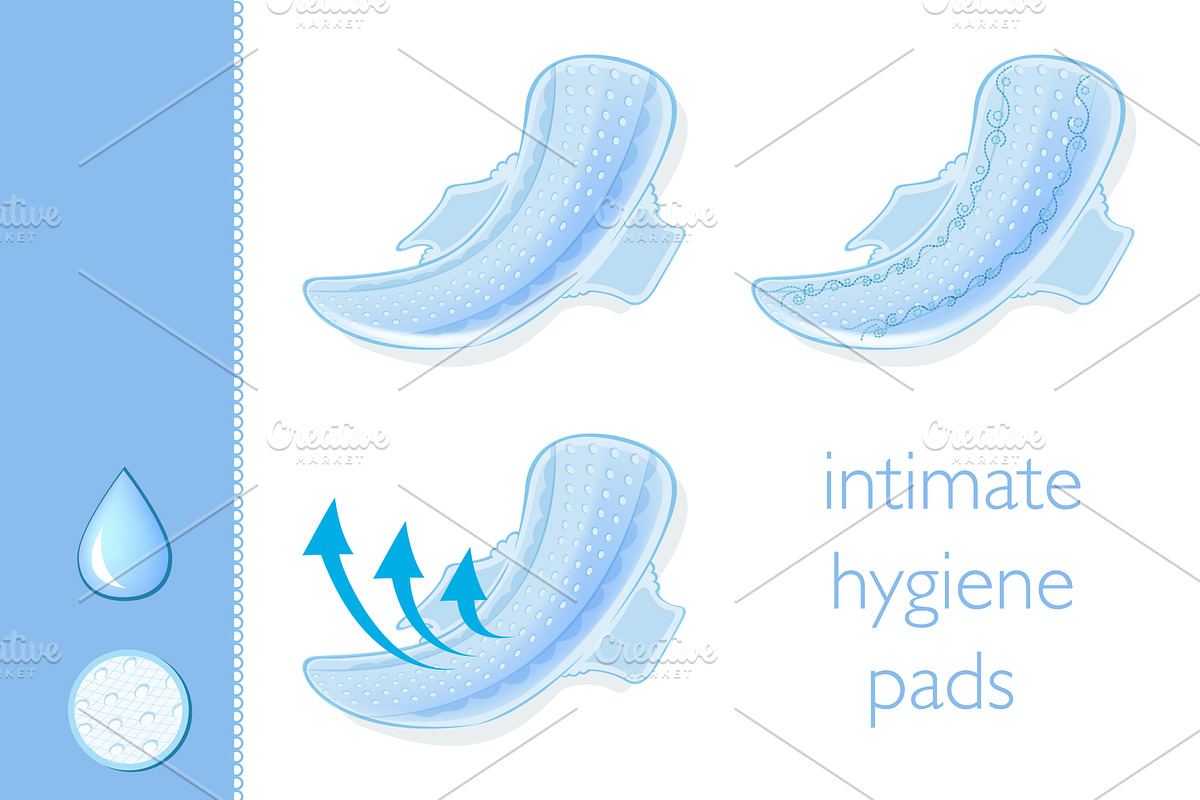 hygienic woman pads vector set, an Icon by VioSilent