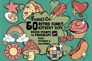Retro Funky Kitschy Cute Hand Drawn