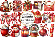 Red Christmas Clipart, an Illustration by OK Design (Thumbnail 1 of 5)
