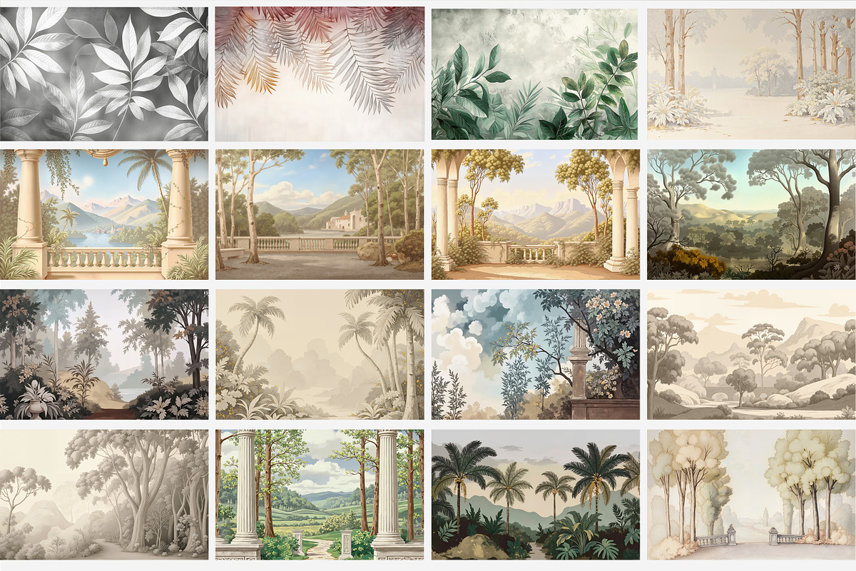 Hand drawn forest building wallpaper, a Wallpaper Graphic by Muzi pear studio (Photo 4 of 10)