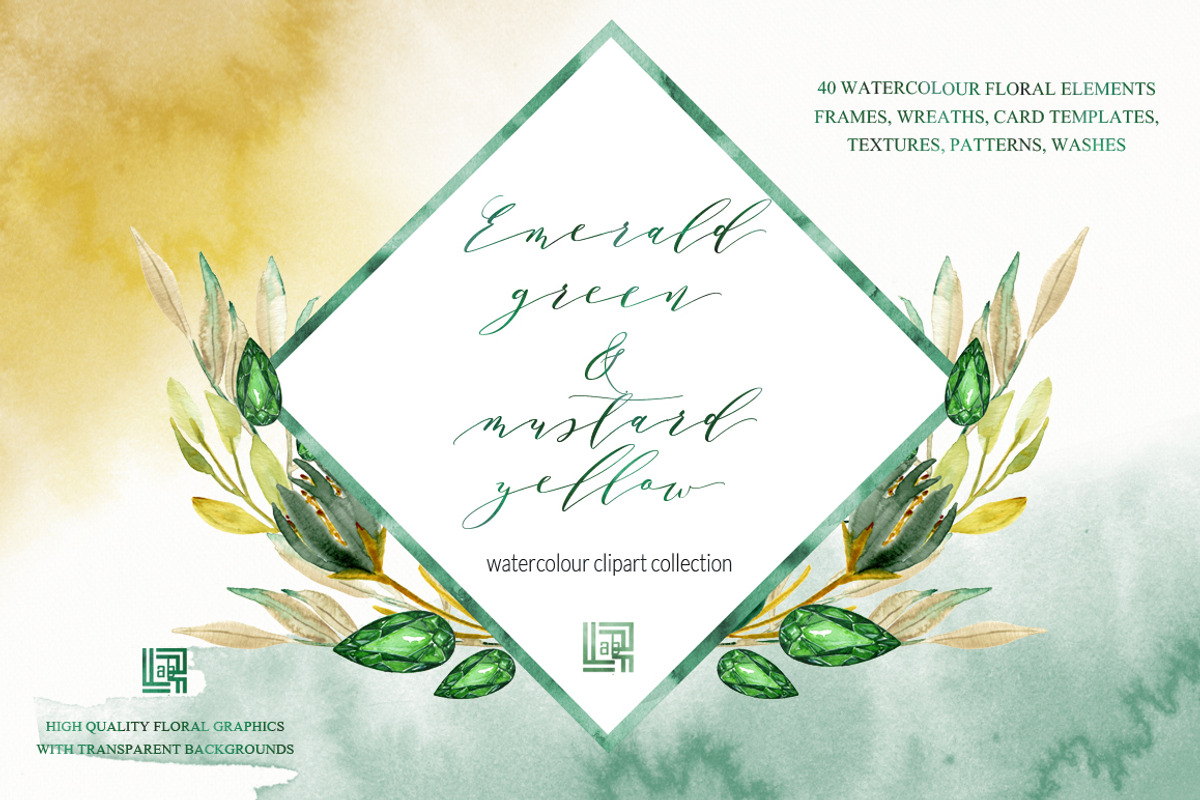 Emerald green & mustard yellow, an Illustration by LABFcreations (Photo 3 of 10)