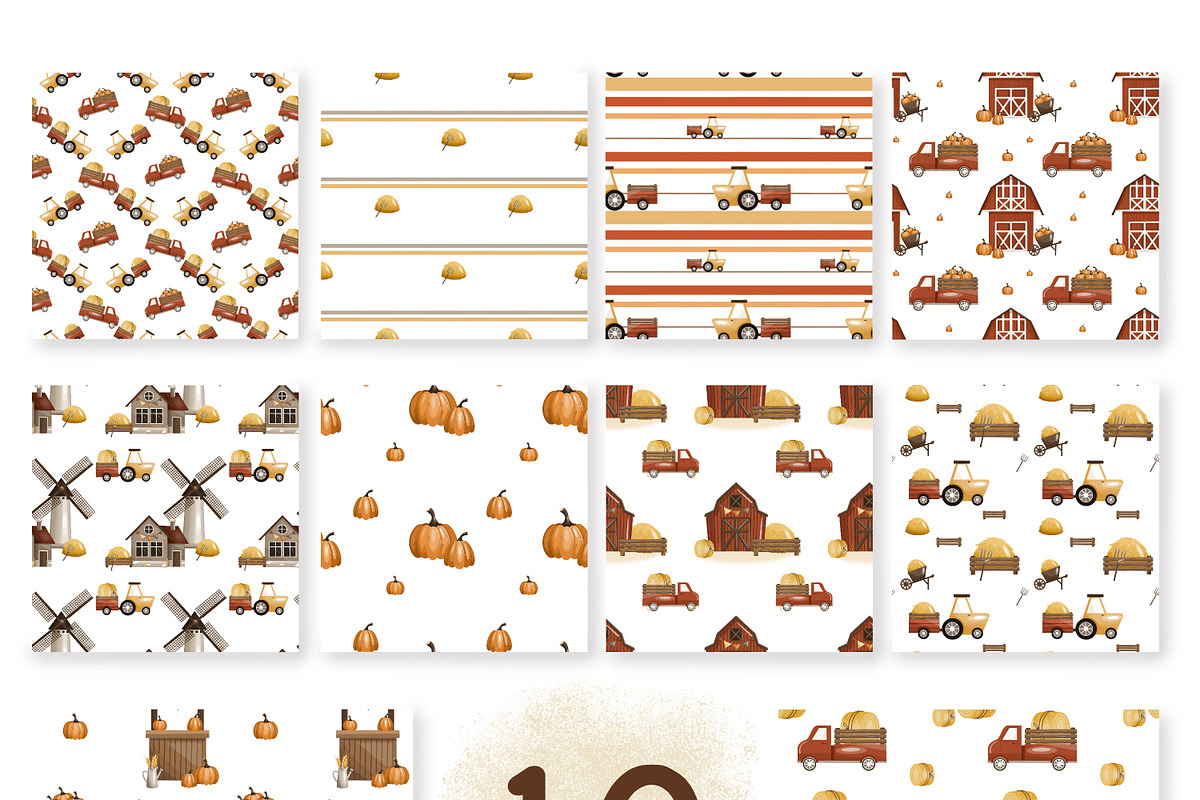 Autumn farm-kids collection, a Seasonal Illustration by Linerisyart (Photo 3 of 23)