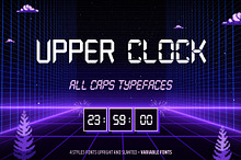 Upper Clock Digital 4 All-cap Font