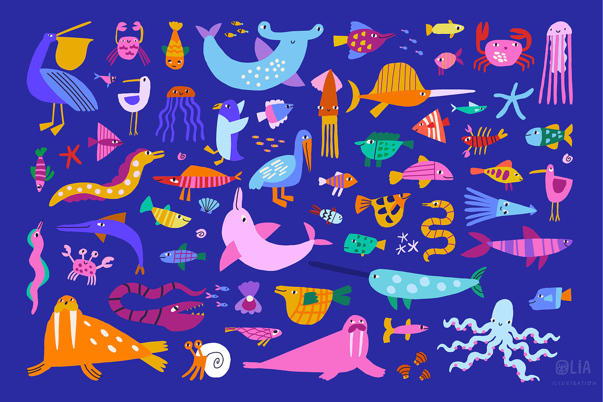 Under The Sea | 100% hand drawn, an Animal Illustration by Olia (Photo 3 of 11)