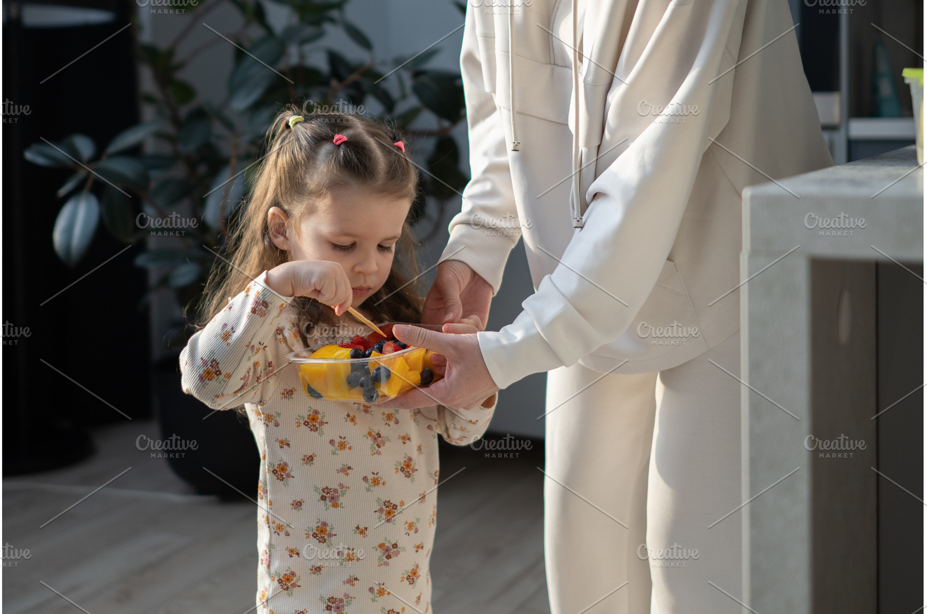 Home kitchen moment where girl, a Food & Drink Photo by undrey