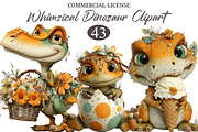 Whimsical Dinosaur Clipart, a Seasonal Illustration by designcity5 (Thumbnail 1 of 5)