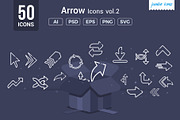 Arrow Line Vector Icons V2, an Outline Icon by Jumbo Icons (Thumbnail 1 of 5)