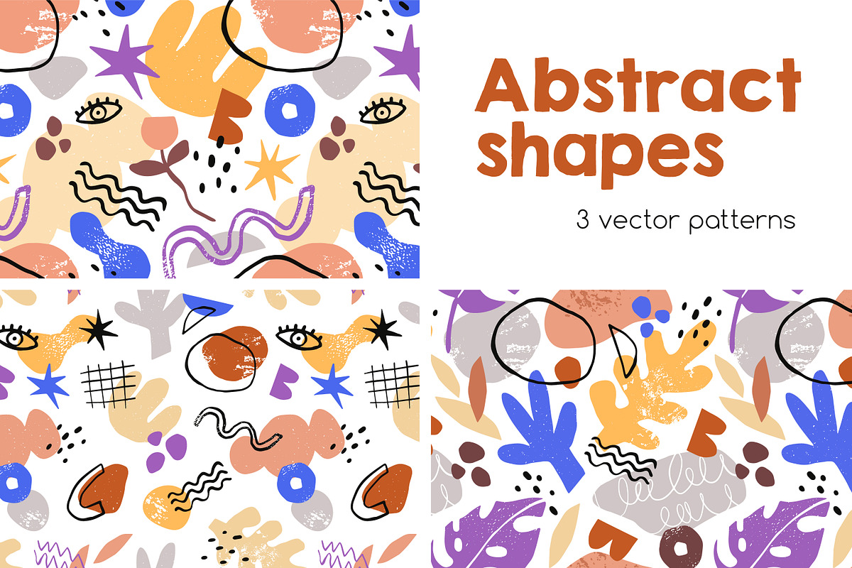 Abstract shapes seamless patterns, a Pattern Graphic by Good Studio (Photo 1 of 8)