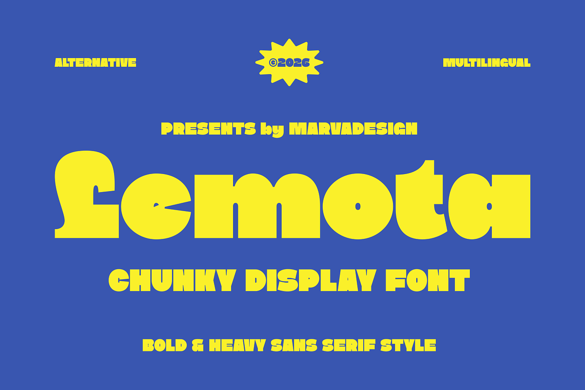 Lemota Font, a Sans Serif Font by Marvadesign (Photo 1 of 14)
