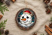 Stained Glass Snowman Ornament, a Seasonal Illustration by CrexoraLab (Thumbnail 2 of 3)