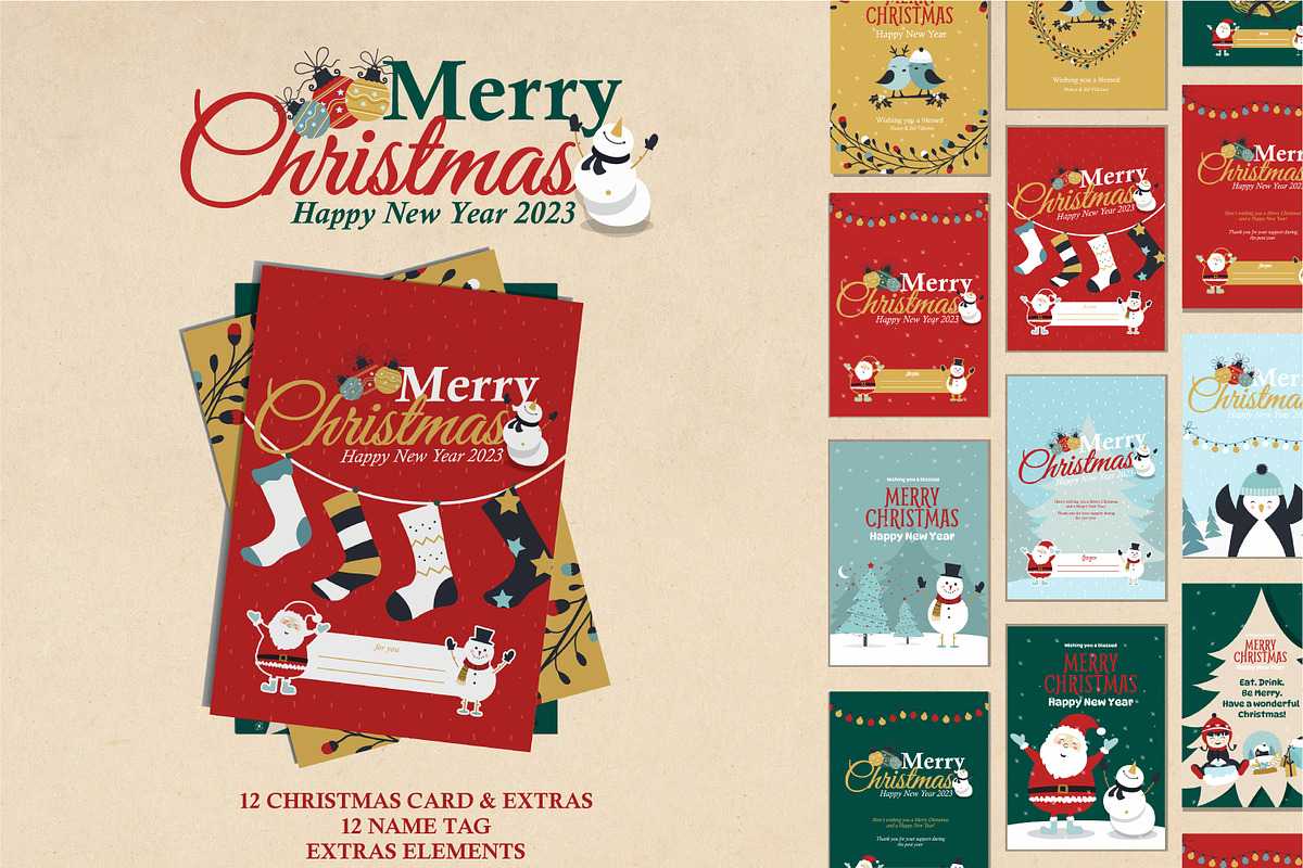 Christmas Card Templates & Elements, a Card Template by Uncarving (Photo 1 of 11)