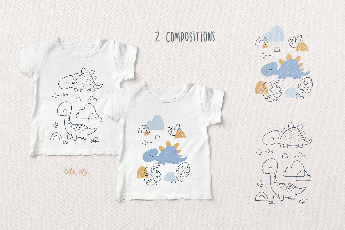 Cute dinosaurs, an Animal Illustration by tata_ota (Photo 6 of 12)