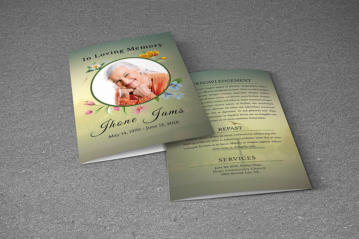 Funeral Program Template, a Brochure Template by Template Shop (Photo 3 of 3)