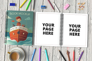 Spiral Coloring Book Mockup PSD