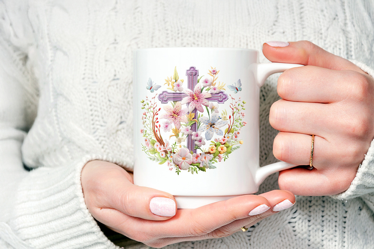 Embroidery Purple Cross & Luarel PNG, an Object Graphic by V Design Creator (Photo 3 of 7)