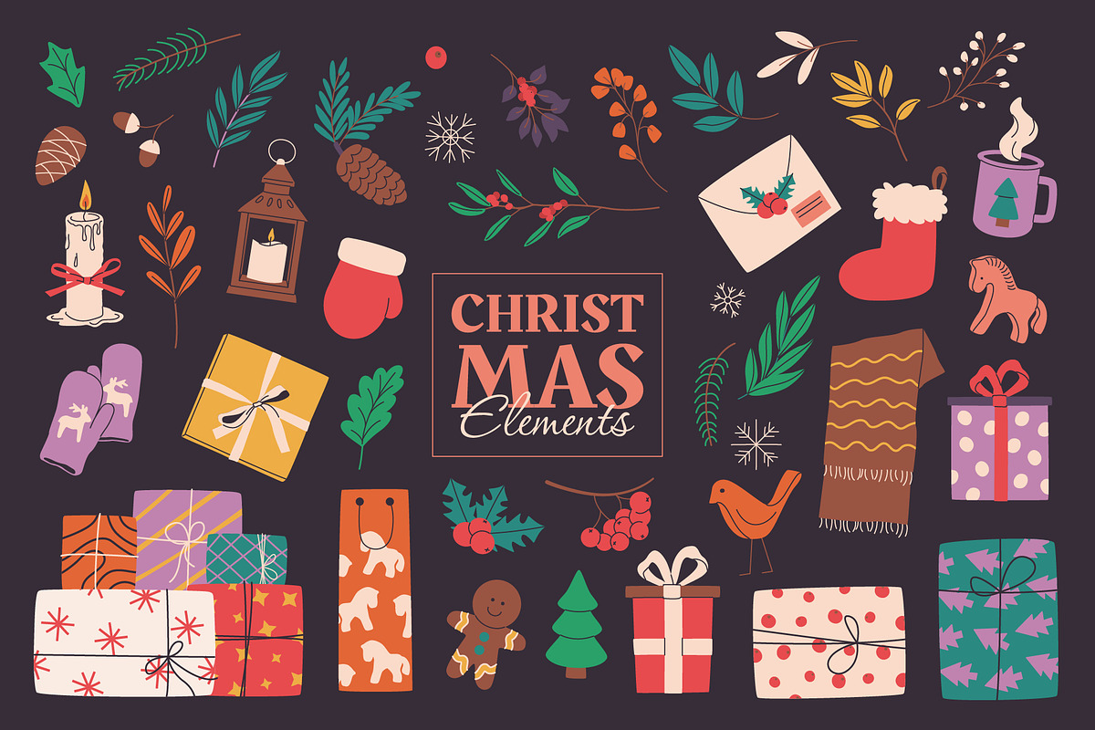 Christmas Collection | 90 elements, a Seasonal Illustration by IuliiaSavko (Photo 6 of 10)
