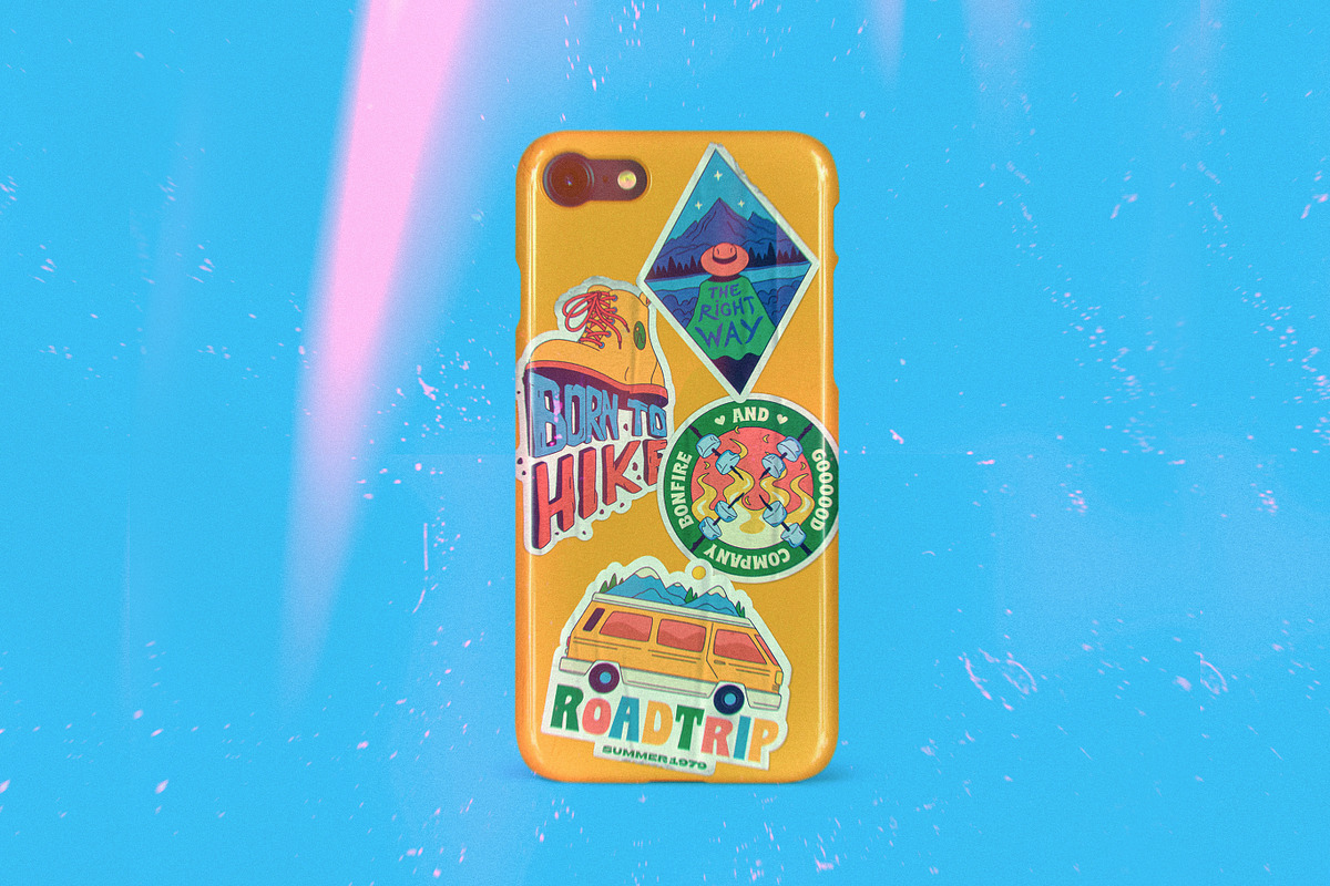 Retro Stickers. Wanderlust pack., an Object Graphic by Red Monkey (Photo 7 of 14)
