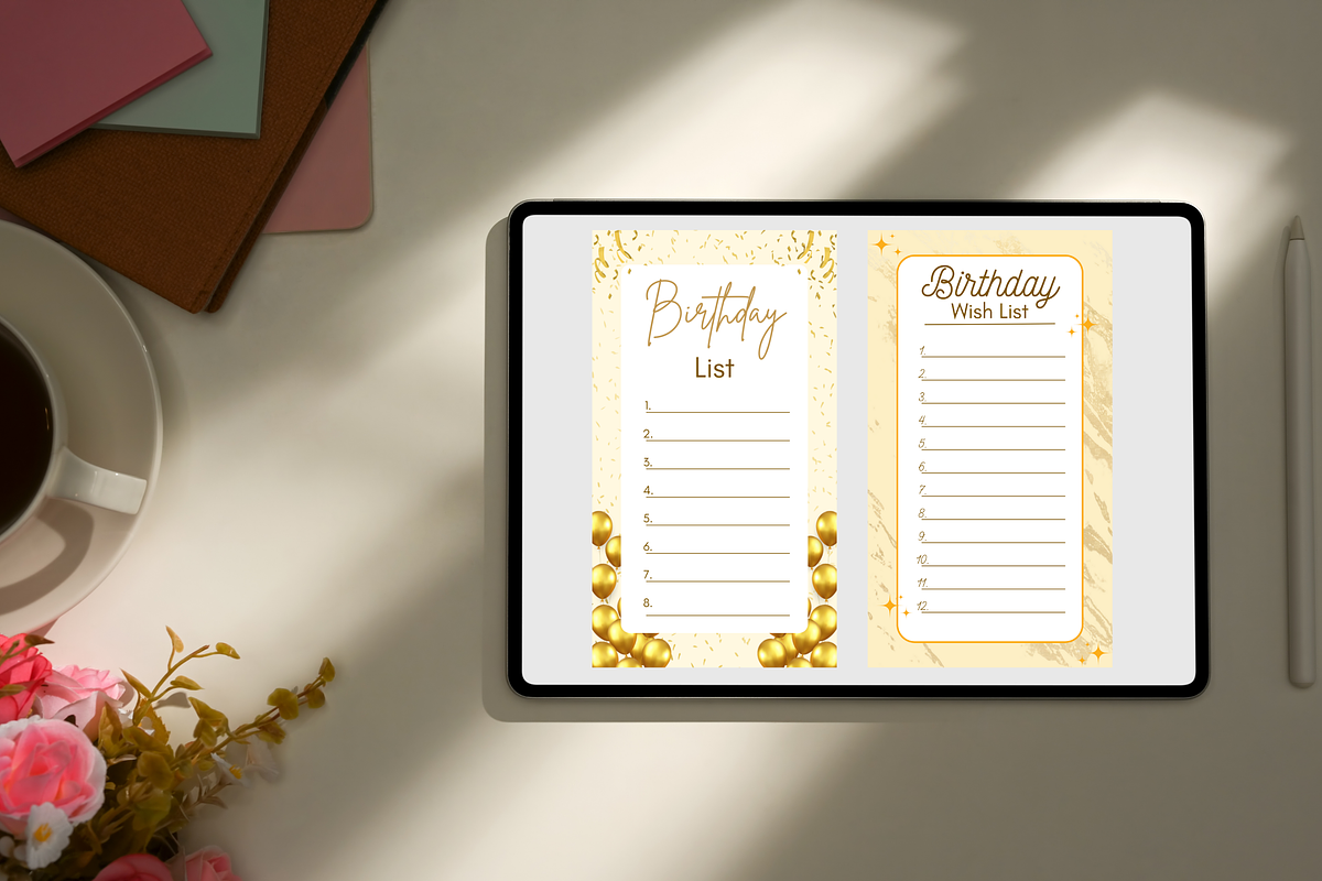 Happy Birthday List Templates Canva, a Templates & Theme by TemplateCastleStore (Photo 5 of 9)