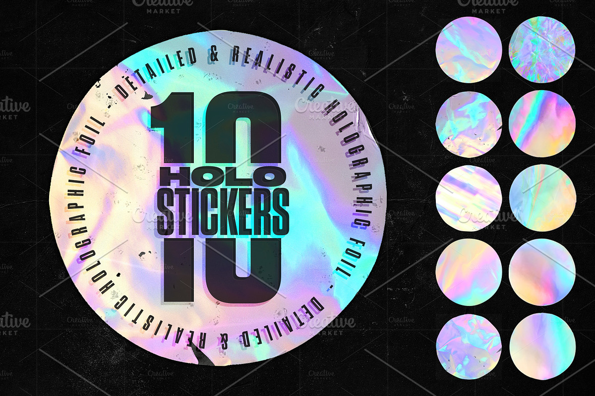 10 Holographic Metallic Foil Sticker, an Object Graphic by P-G-H (Photo 2 of 2)