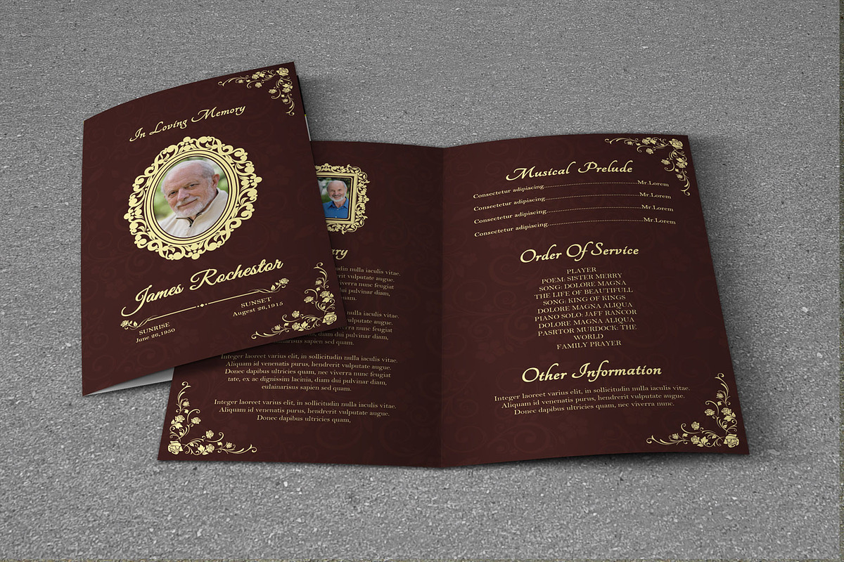 Funeral Program Template-V263, a Brochure Template by Template Shop (Photo 2 of 4)