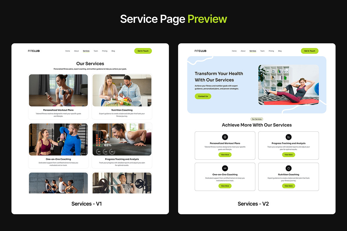 Fitness & Life Coaching Figma, an UI Kit Template by moonspiredesign (Photo 6 of 7)
