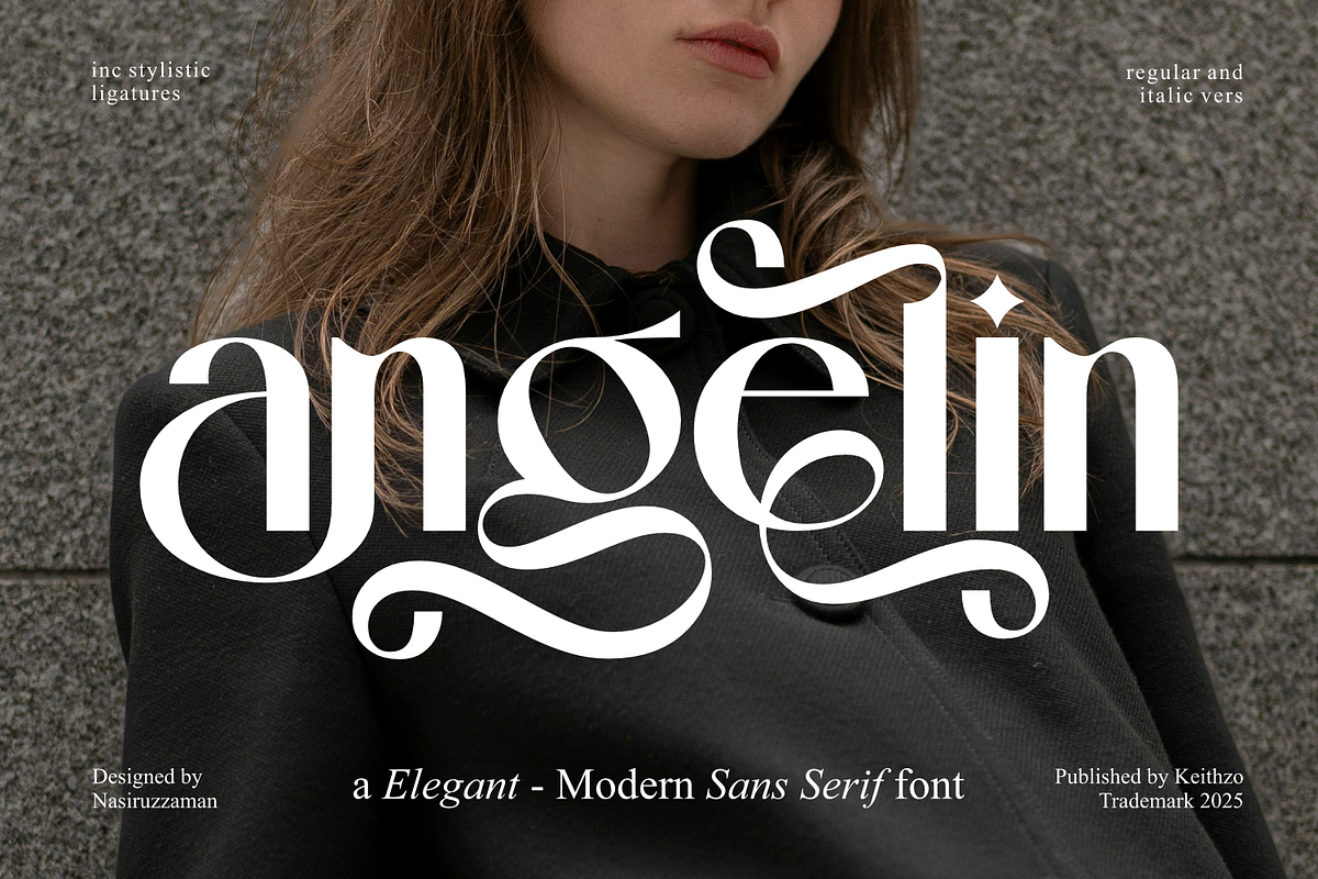 Angelin - Modern Sans Serif Font, a Sans Serif Font by Keithzo (Photo 1 of 9)