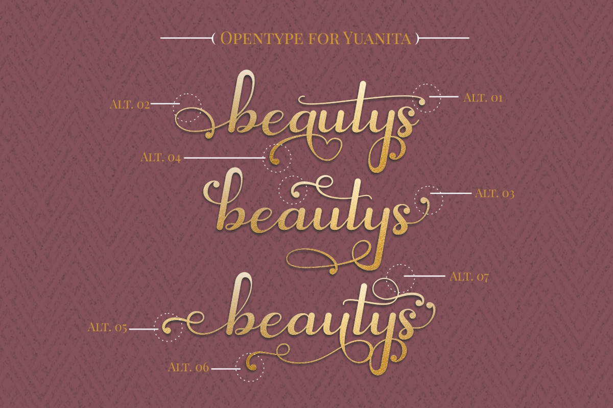 Yuanita - Modern Calligraphy Font preview 3