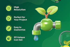 Greeny Environment & Ecology 3D Icon