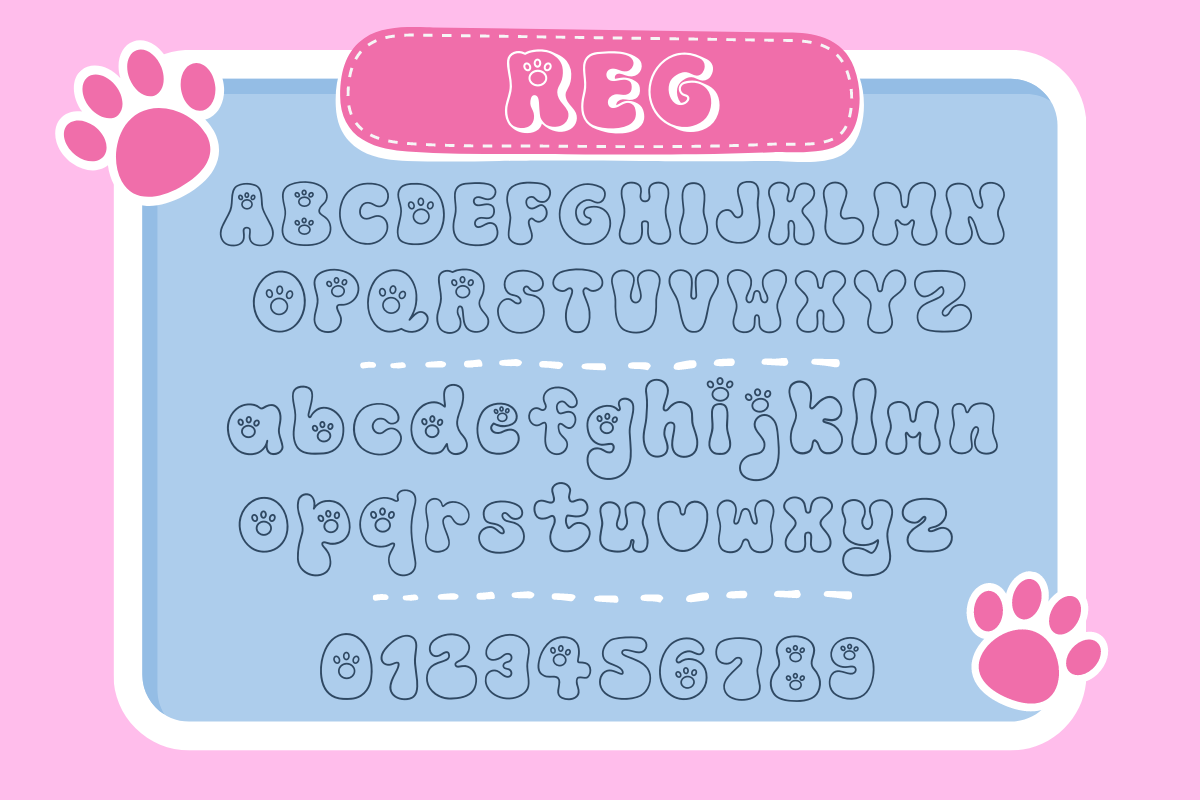 Cat and Dog Retro Groovy Font, a Handwritten Font by Babymimiart (Photo 9 of 10)