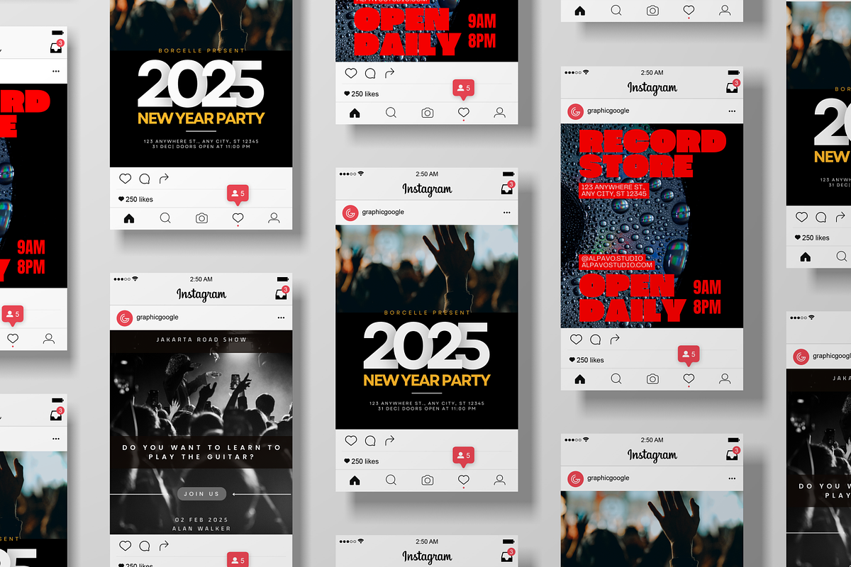 Music and Podcast Style IG Template, a Social Media Template by Al Pavo Studio (Photo 2 of 2)