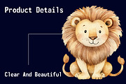 Watercolor Safari Friends Clipart, a Seasonal Illustration by CitraGraphics (Thumbnail 7 of 7)