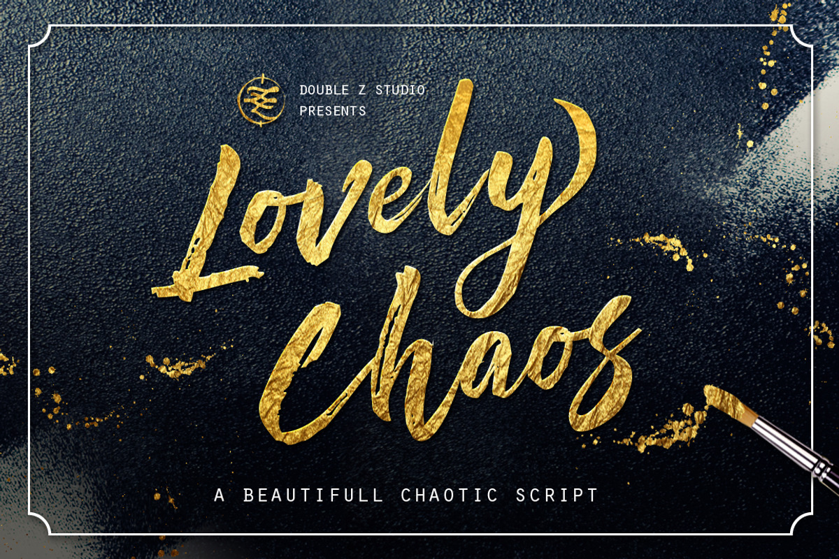 LovelyChaos Rough Brush Script, a Script Font by DoubleZ Studio (Photo 2 of 11)