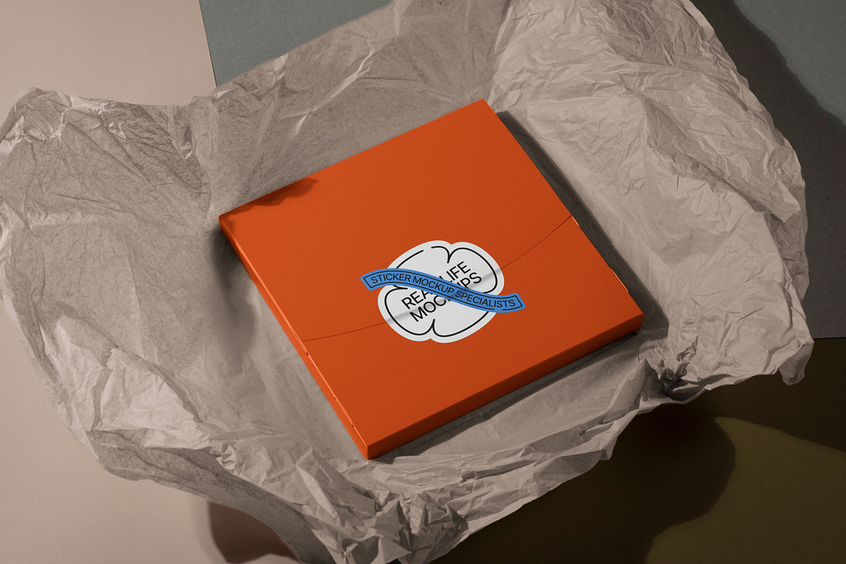Editorial Sticker Mockups, a Packaging Mockup by Mocku (Photo 3 of 4)
