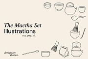 The Matcha Set Illustrations, an Illustration by ginni illustrations (Thumbnail 1 of 5)