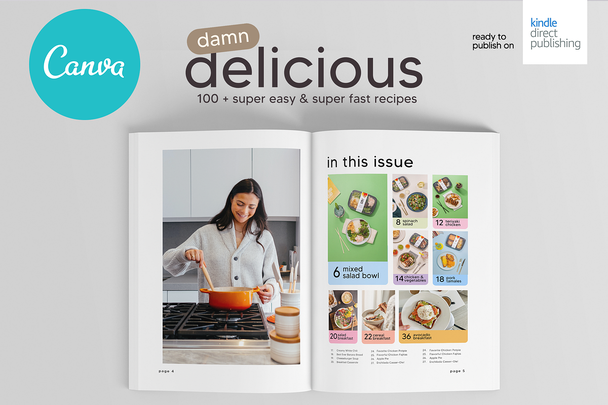 Canva Recipes Cookbook A4 Template, a Magazine Template by DeLaGranSiete (Photo 3 of 9)