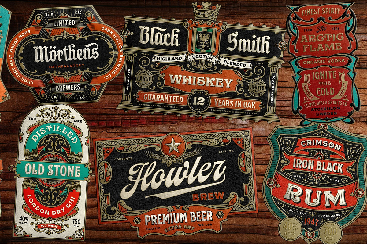 NS Liquor Label Templates, a Branding & Logo Template by Novisouldado (Photo 3 of 8)