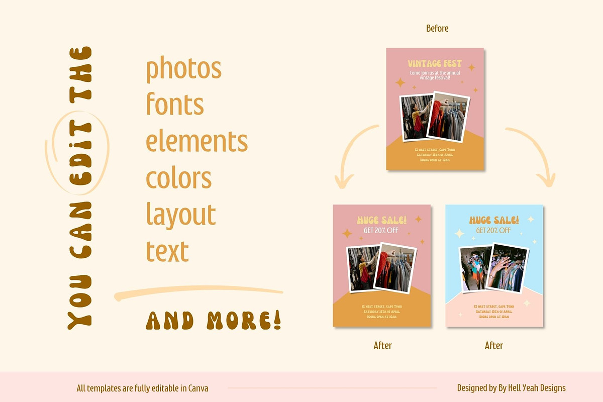 Retro Groove Branding Starter Kit, a Branding & Logo Template by Hell Yeah Designs (Photo 9 of 15)